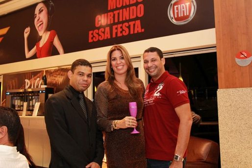 Arnaldo Batista, Mônica Aragão (aniversariante) e Fernando Abreu