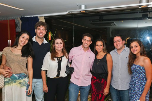 Erica Teixeira, Marcelo Schmitt, Glorinha e Felipe Drummond, Leticia Sarmento, Felipe Brandão e Ana Maria Sarmento