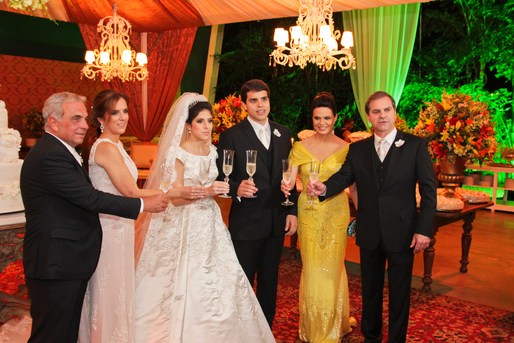 Ernesto, Paula e Carol Simões, Alexandre, Cintia e Miguel Rosario