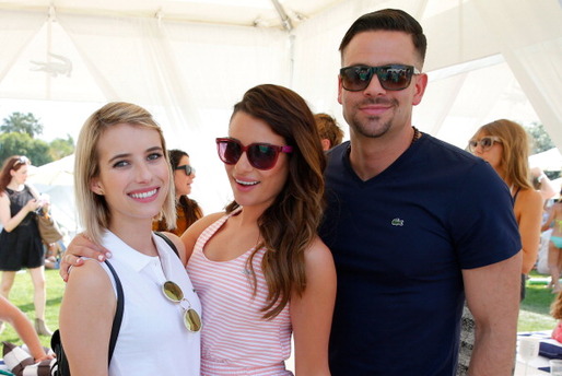 Emma Roberts, Lea Michele e Mark Salling