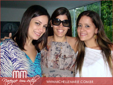 Cecília Borja e as primas Fernanda e Paula Studart