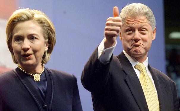 Hillary e Bill Clinton na posse de Donald Trump.