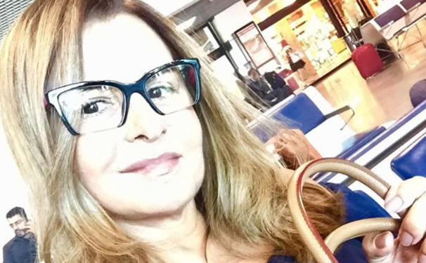 Graça Valadares em trânsito rumo a Sampa