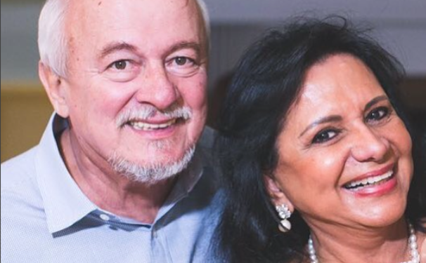 Em tempo de descanso, Lucinha e Júlio Silveira.