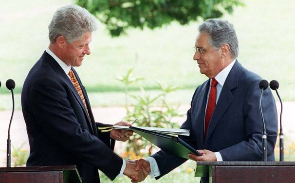 Bill Clinton e  Fernando Henrique Cardoso na Expert XP 2018