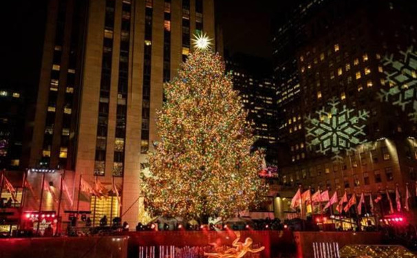 A famosa árvore de Natal do Rockefeller Center
