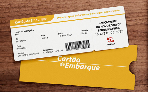 Fernando Vita com seu cartão de embarque...