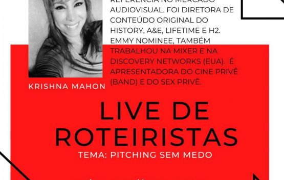 Krishna Mahon convidada especial da Live dos Roteiristas