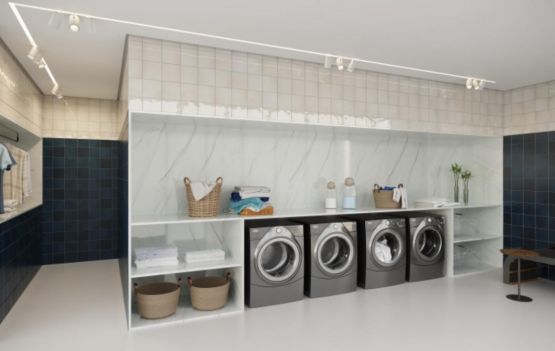 A Opus Incorporadora terá lavanderia para uso compartilhado entre seus moradores do Gyro Ricardo Paranhos e do Gyro O2  Divulgação Opus Incorporadora 