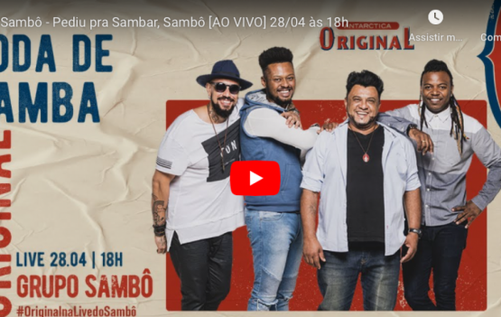 Nesta terça-feira (28) teremos a Live Ao Vivo do grupo Sambô a partir das 18:00no Youtube. 