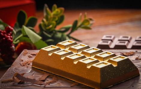 Barra de ouro de chocolate